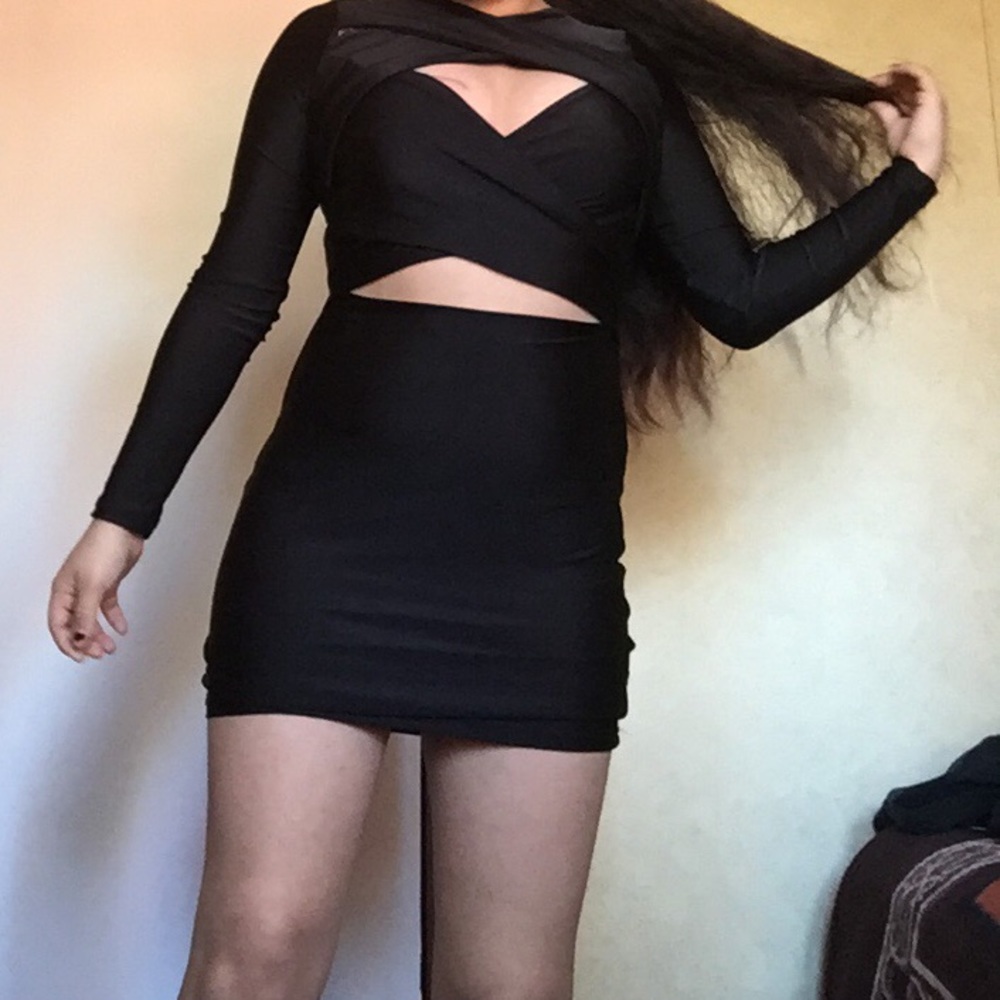 Black A’gaci dress.